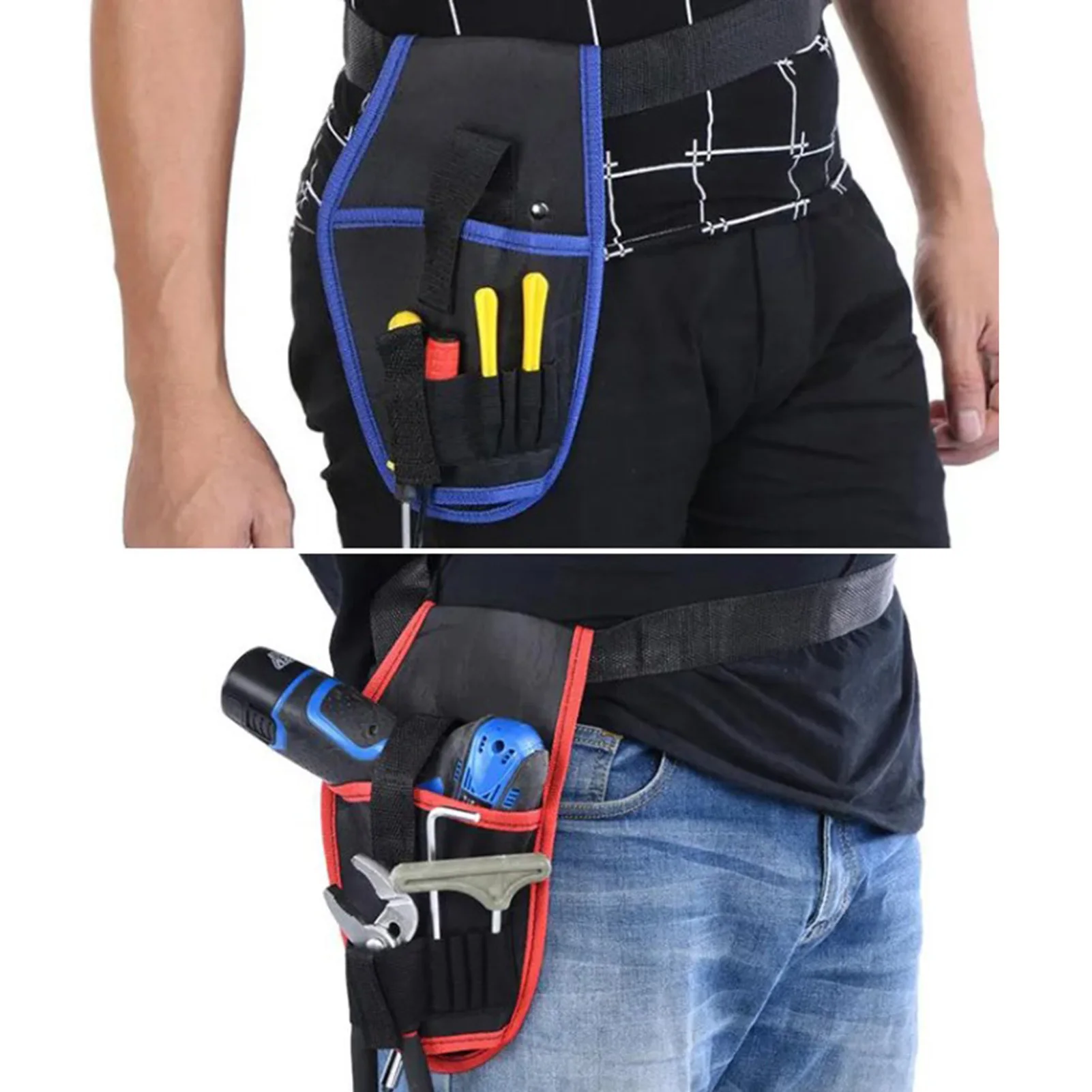1pc Tool Waist Pouch Heavy-Duty Durable Nylon Cordless Drill Holder for Electricians Construction Organizer Bag