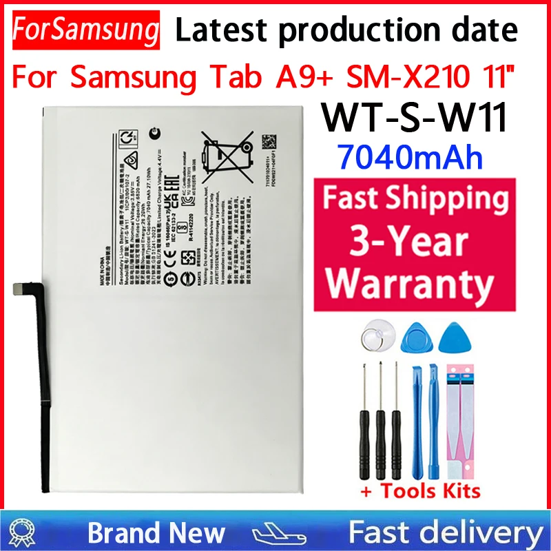 Brand New WT-S-W11 7040mAh Replacement Battery For Samsung Galaxy Tab A9+ /Tab 11 SM-X210 Tablet batteria+Tools