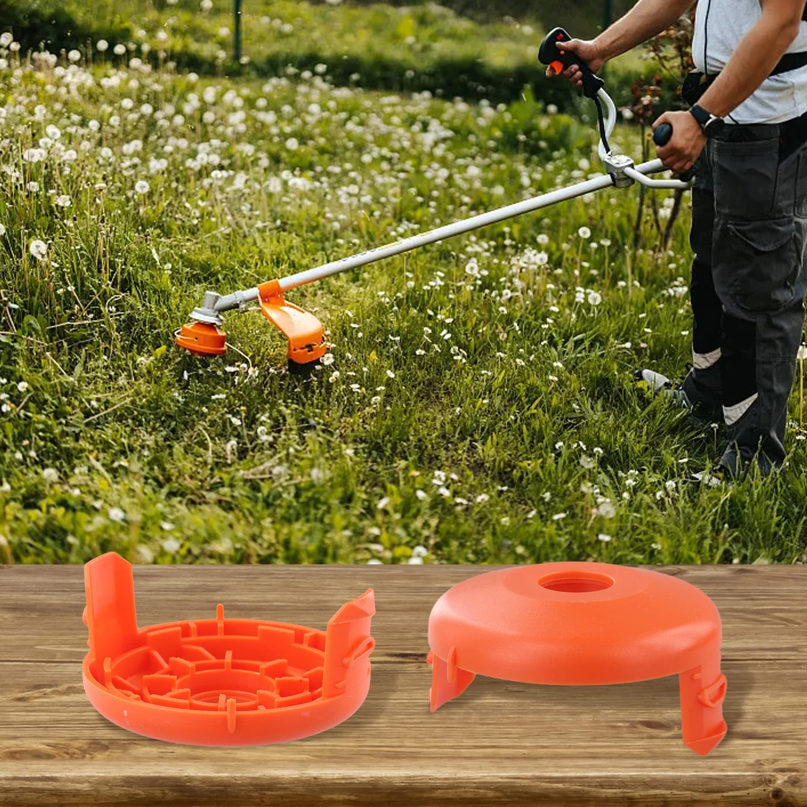 4 pz/set Trimmer Bobina di Copertura Per 05328-20 Weed-Eater-Edger Linea Stringa Per Gardena = Sostituzione Rasaerba Linea bobina di copertura