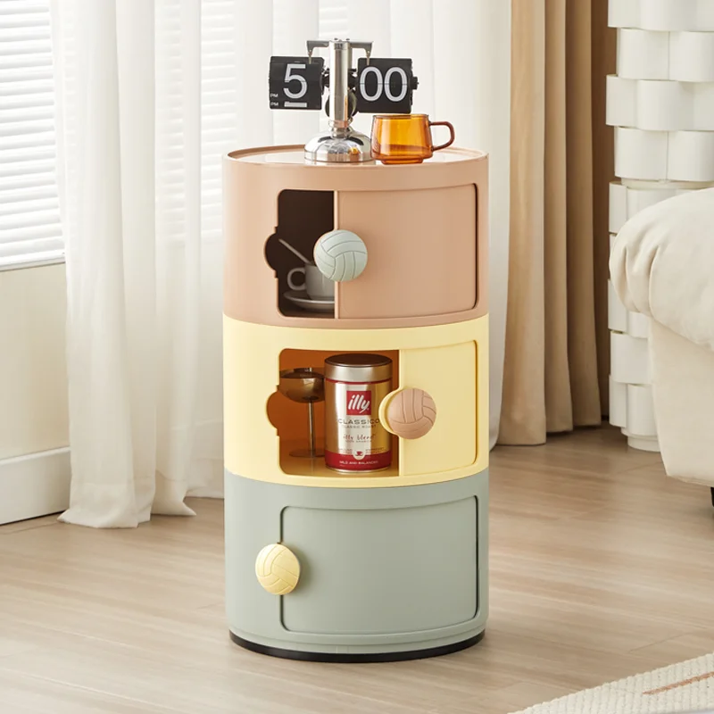 

Nordic children's bedside table round household simple creative bedroom storage cabinet Internet celebrity ins small cabinet