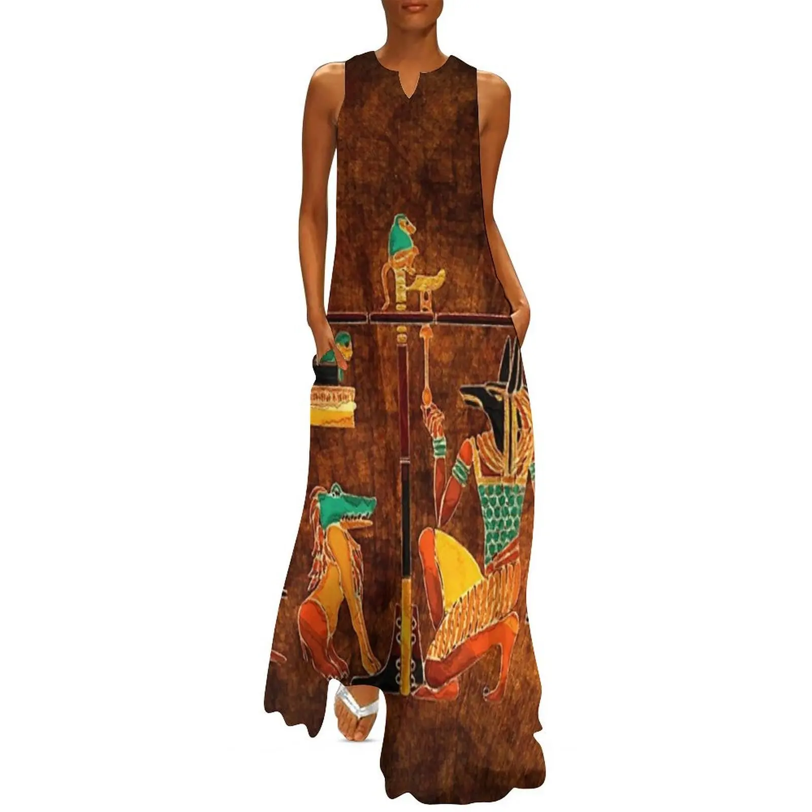 

Ancient Egyptian Gods Long Dress summer woman dress 2025 dresses for prom women's dresses luxury