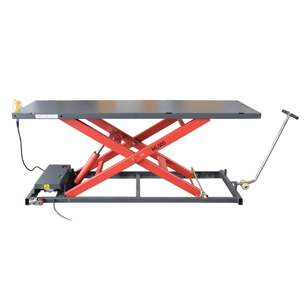 500kg 1102LBS Electrical Hydraulic Motorcycle Table Ramp Lift Mobile Car Scissor Lift Vehicle Equipment