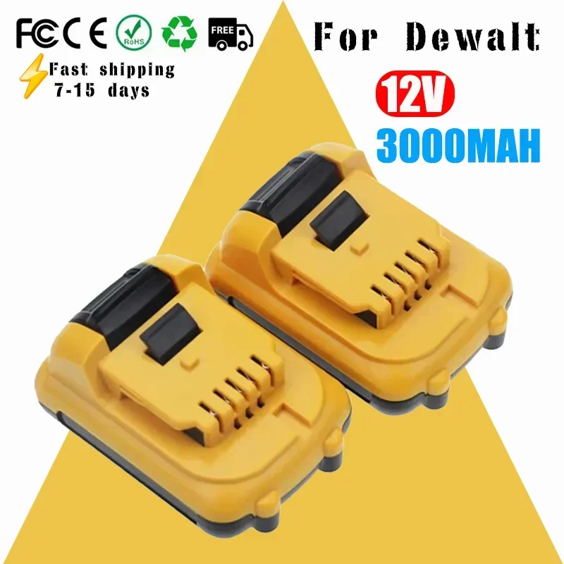 Replacement for Dewalt DCB120 Lithium-ion Batteries 12V 3Ah Battery DCB123 DCB125 DCB124 DCB122 DCD710 Power Tools Battery