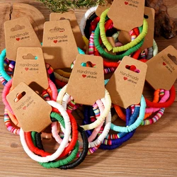 4pcs/Set New Arrival 2024 Hot Sell Colorful Heishi Random Handmade Beaded Women Bracelet Set Boho Jewelry Mixcolor Clay Bracelet