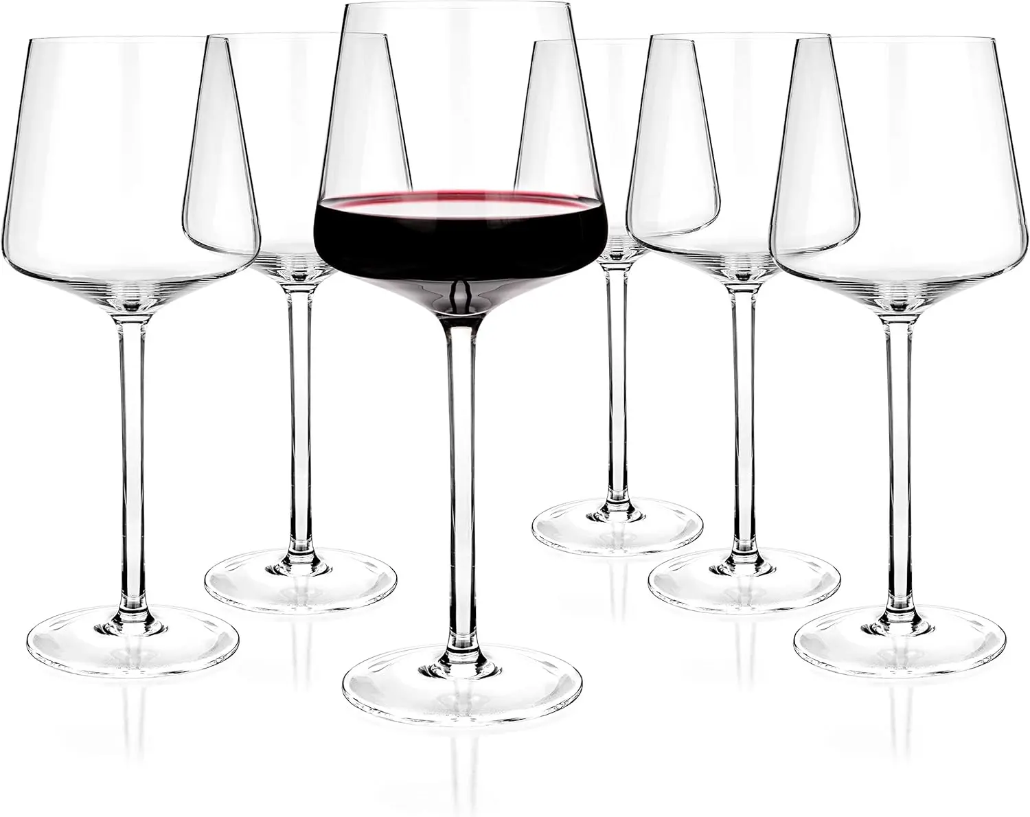 Crystal Wine Glasses Set 6, Red White Wine 100% Lead-Free Glass Pinot Noir - Burgundy  Bordeaux - 20.5-ounce