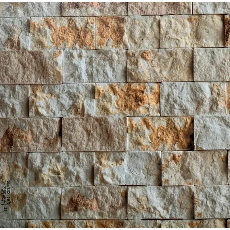 3D Texture PVC Stone Wall Panels-Waterproof Fireproof Anti-static Postmodern Design for Interior Use Commercial 7.10
