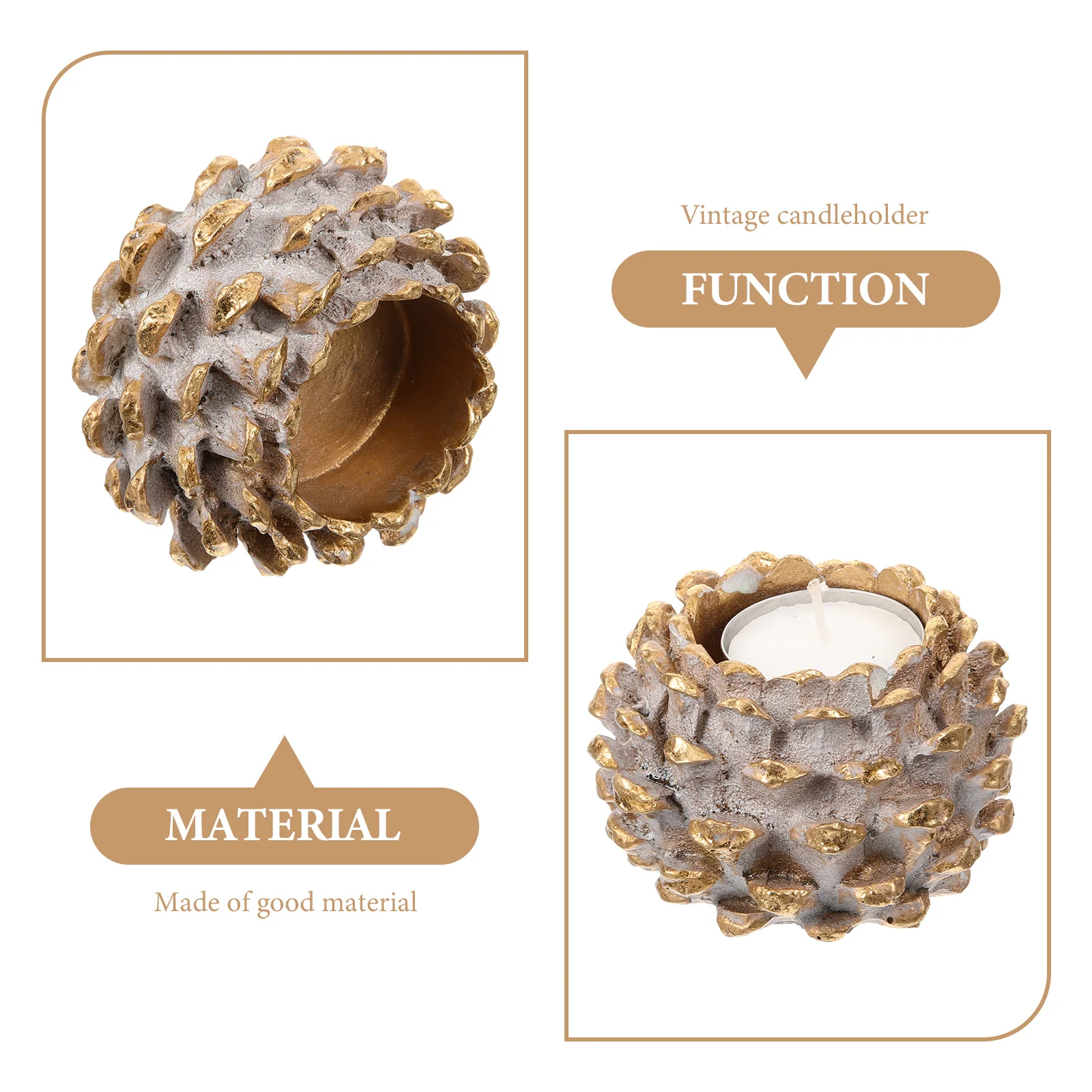 

Pine Cone Resin Holder Decorative Craft Cup for Christmas Holiday Table and Party Decoration Christmas Table Decor