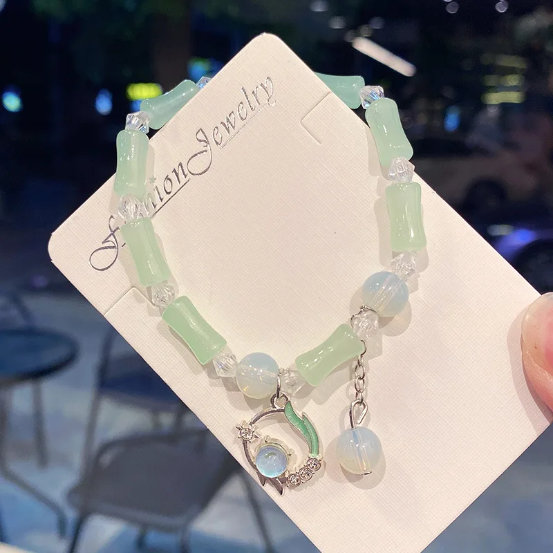 

New Simple Beads Crystal Bracelet for Women Girls Nationality Flower Round Tube Tassel Bracelets Butterfly Jewelry Gifts F2054