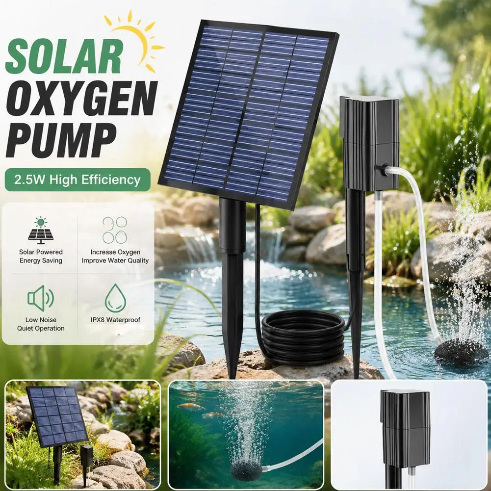 Solarbetriebener Teichbelüfter 2,5W Direktantrieb Luftbelüfter Sauerstoffpumpe für Außenfischteich Aquarium Angeln – Detail 4