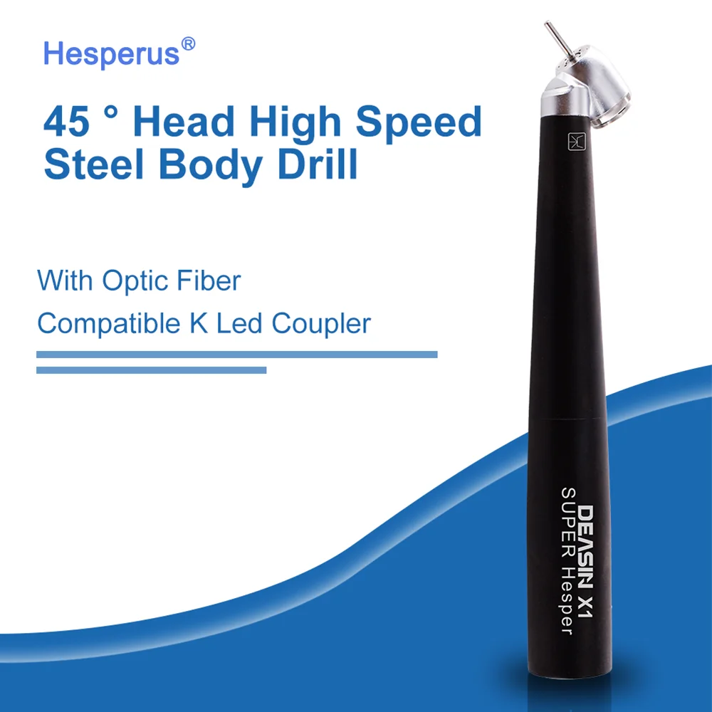 Den tal equipment Surgery Handpiece 45 Degree Angle Head High Speed Steel Body Drill With Optic Fiber led handpiece Den tal