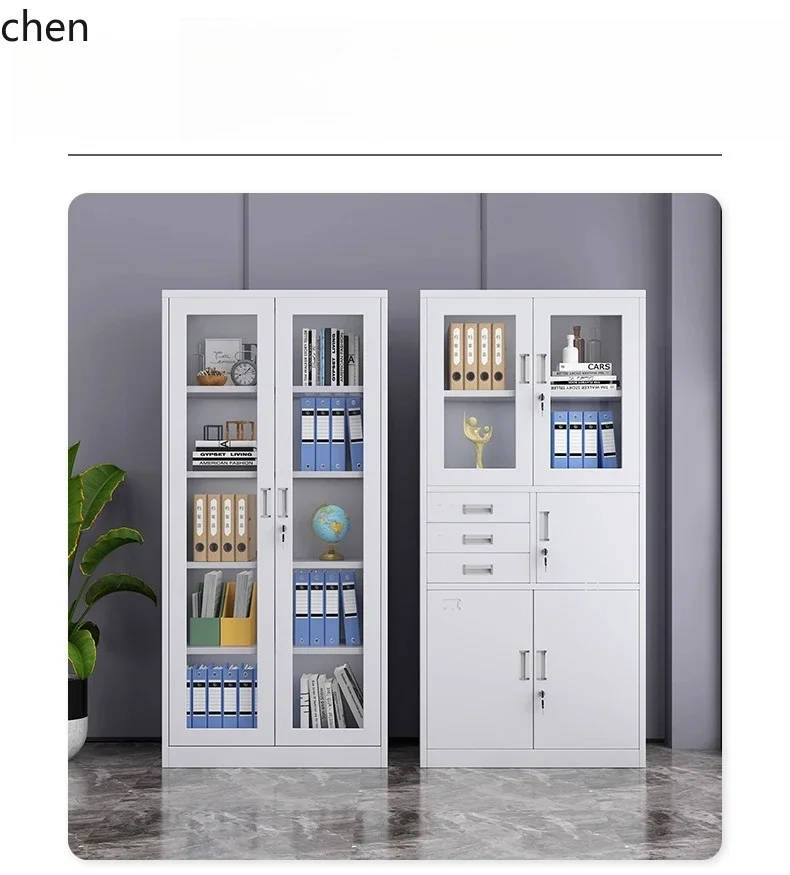 ZML Iron Sheet Steel Office File Cabinet Archive Cabinet with Lock Drawer Storage Bookcase