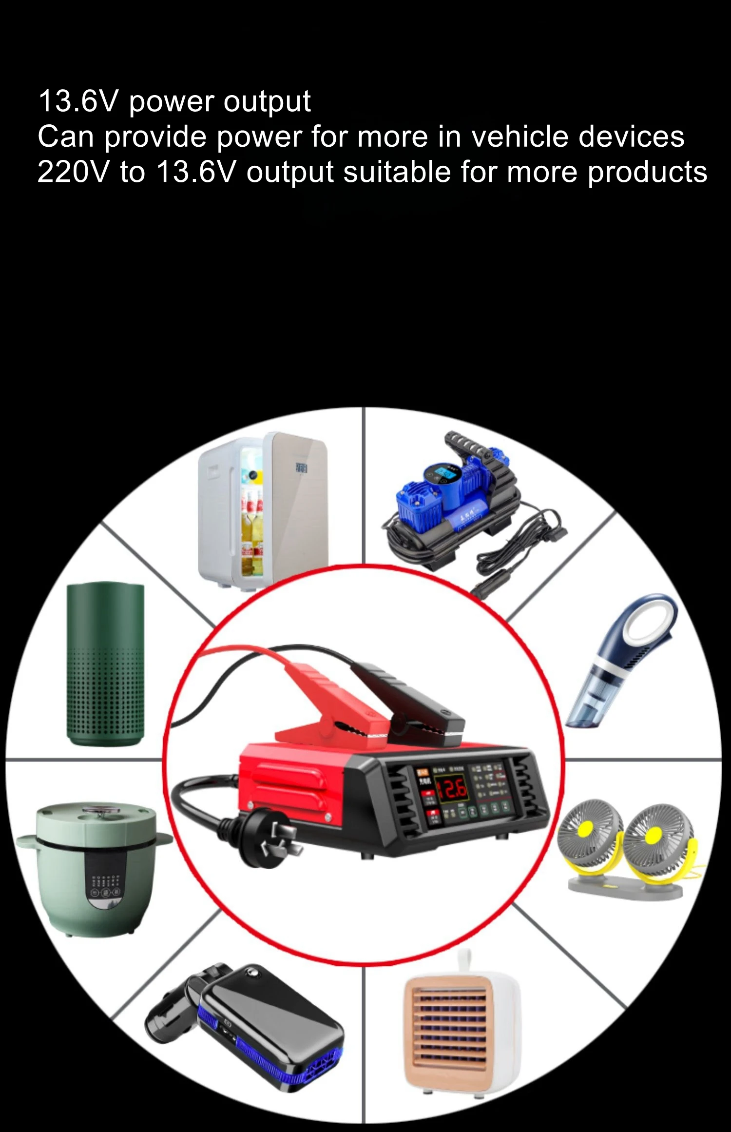Picture 6: Car battery charger with starter 12v24v volt high power automatic intelligent repair motorcycle universal