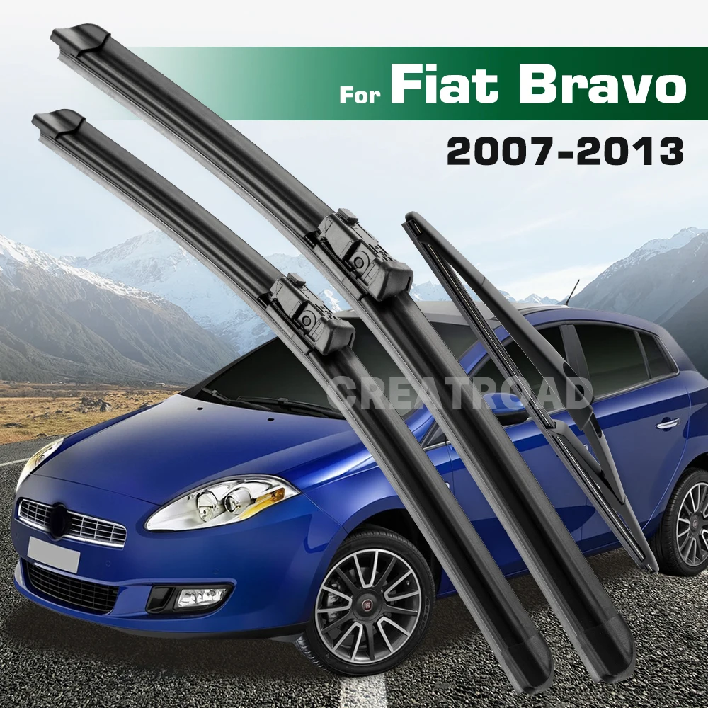 

GREATROAD Стеклоочиститель с левым и правым рулем, набор передних и задних щеток стеклоочистителя для Fiat Bravo 2007-2013, щетки для лобового стекла и окон