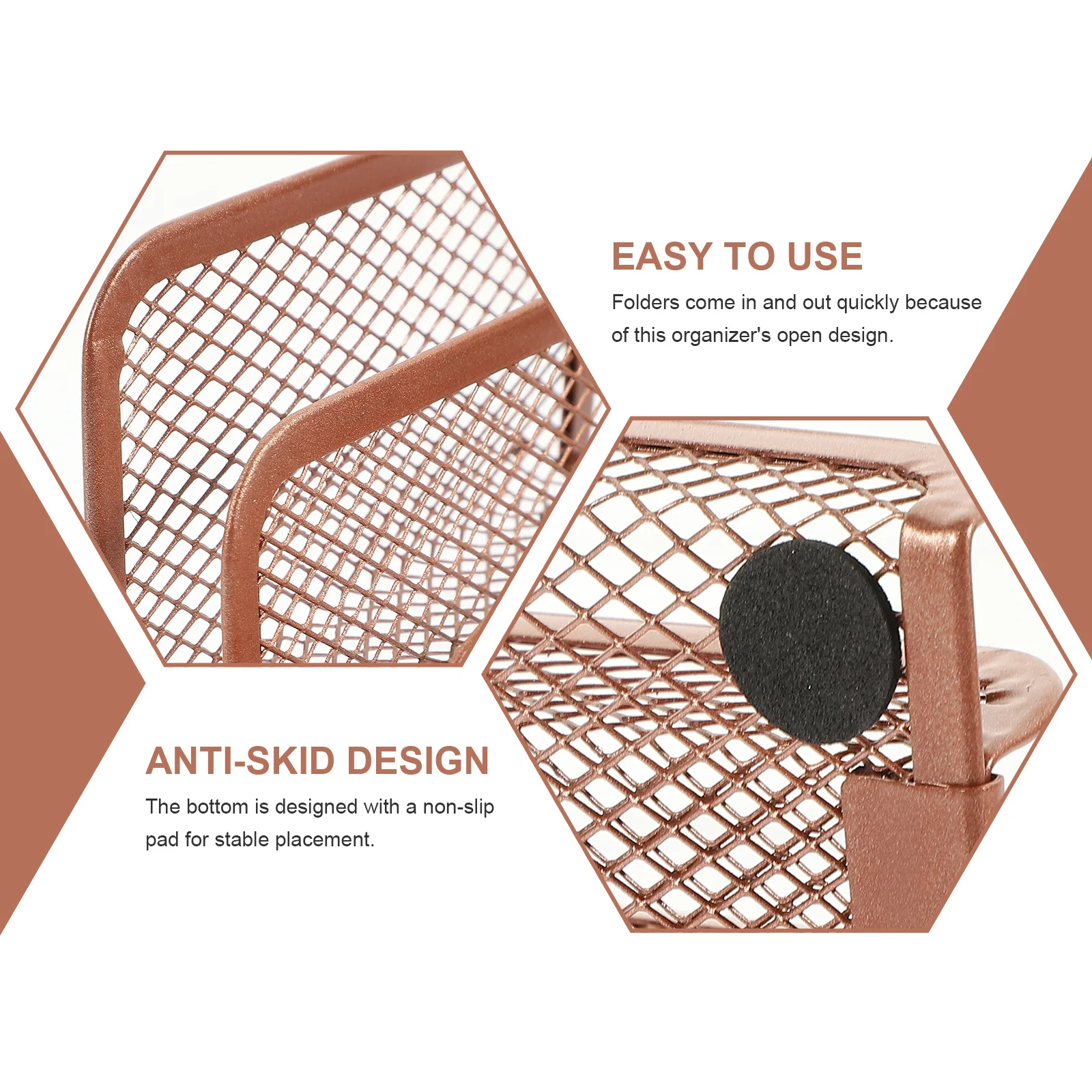 

Iron Book Organizer Desktop Magazine Rack Exquisite Decorative Storage Shelf Stable Home Office Supplies