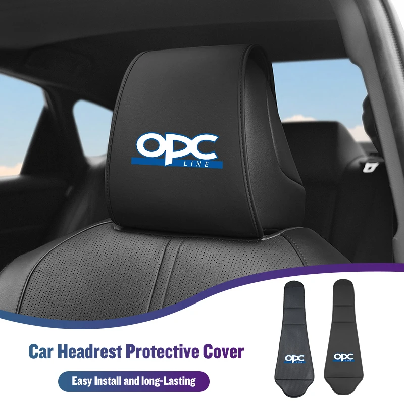 Car Leather Headrest Protective Cover Auto Interior Accessories For Opel Astra Corsa Insignia Vectra Zafira Meriva Mokka Antara