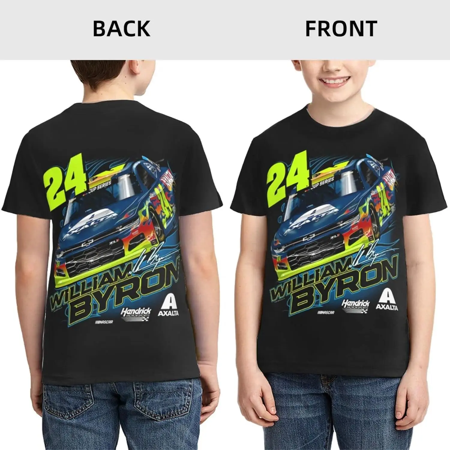 William Byron 24 Shirt for Teen Girl & Boy Printing Short Sleeve Tee Athletic Classic Shirt Crewneck T-Shirt