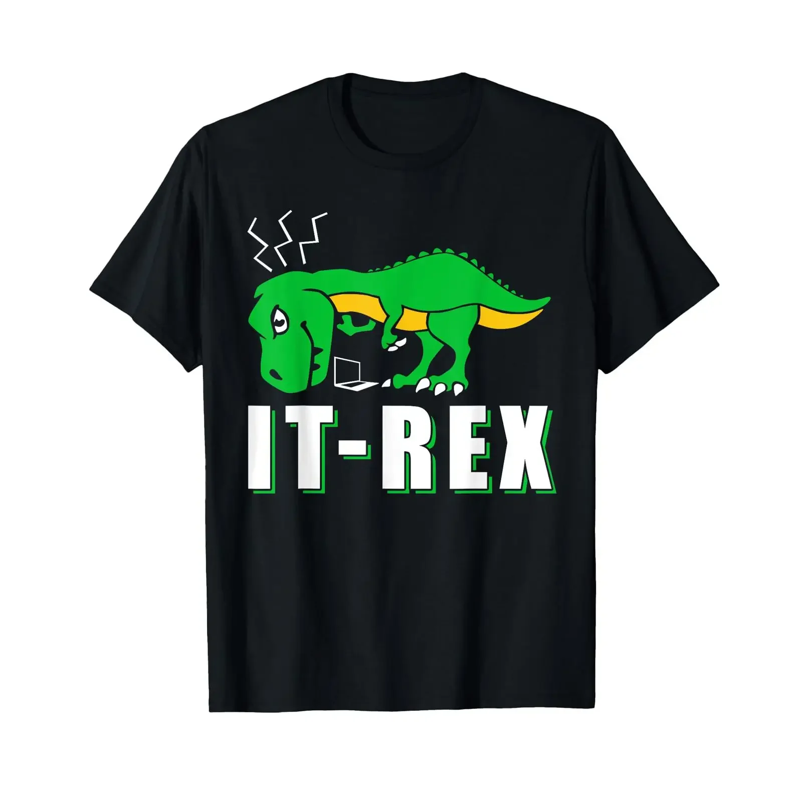 Sponsored Ad IT REX Funny Dinosaur with Computer T Shirt vintage Washed Stylish Slightly streetwear Comfortable