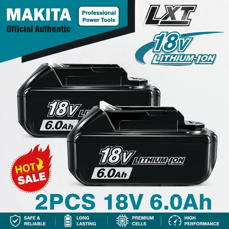 100% Original Makita 6Ah/5Ah/3Ah für Makita 18V Akku BL1840 BL1830B BL1850B BL1850 BL1860 BL1815 Ersatz-Lithium-Akku