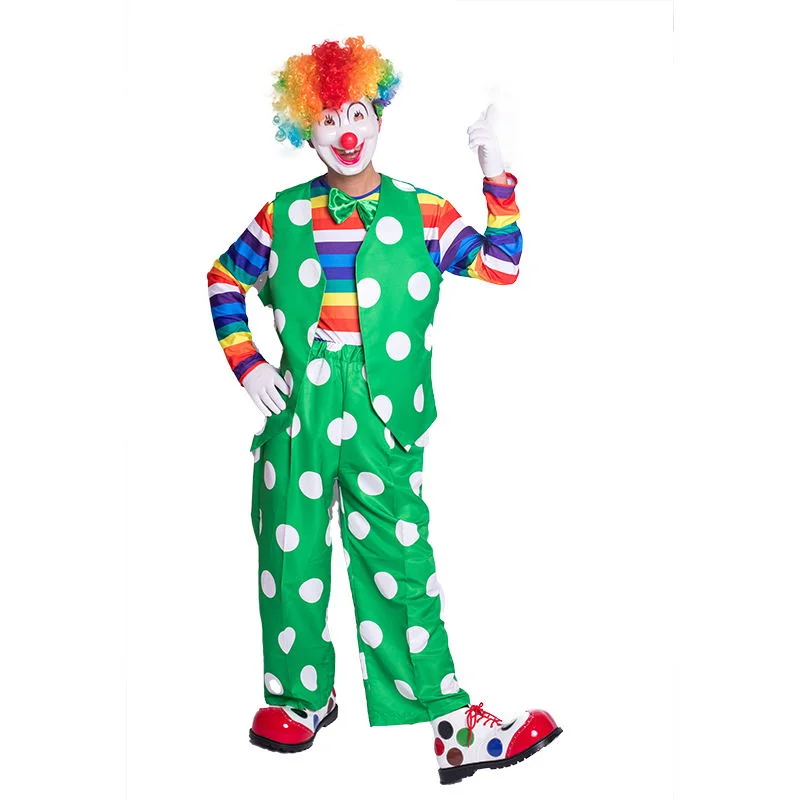 Clown Joker Cosplay Costume For Men Circus Club Clothing New Year Festival Activity Performance Christmas Day