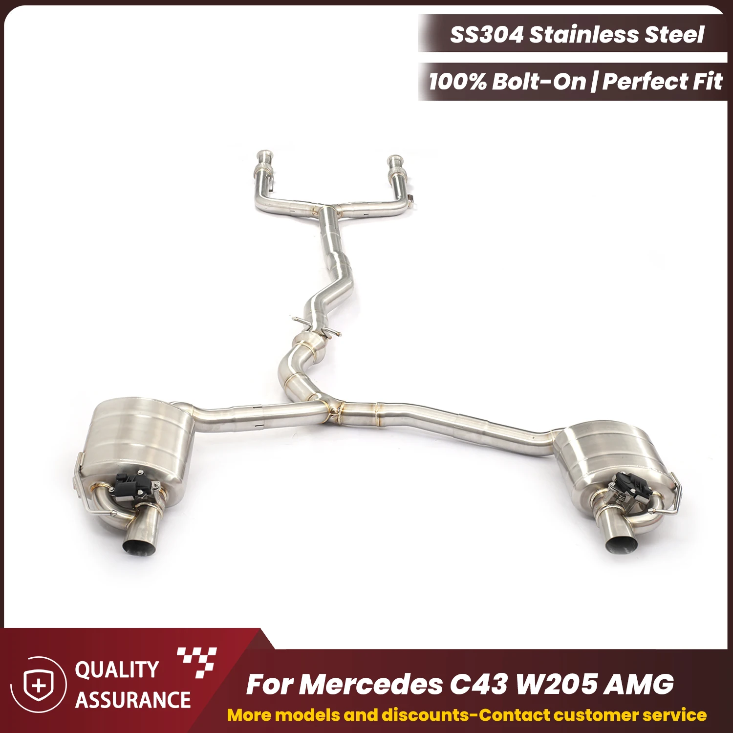 

Агрессивный звуковой эффект: выхлопная система ECCF Valvetronic Catback для Mercedes C43 W205 AMG, улучшение производительности, простая установка.