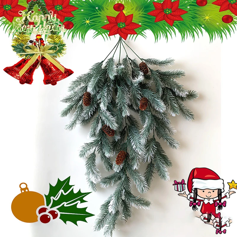 

78cm Artificial Plants Christmas Vine Plants Wall Hanging Vine Branche Xmas Tree Hanging New Year's Ornament Navida Wedding Deco