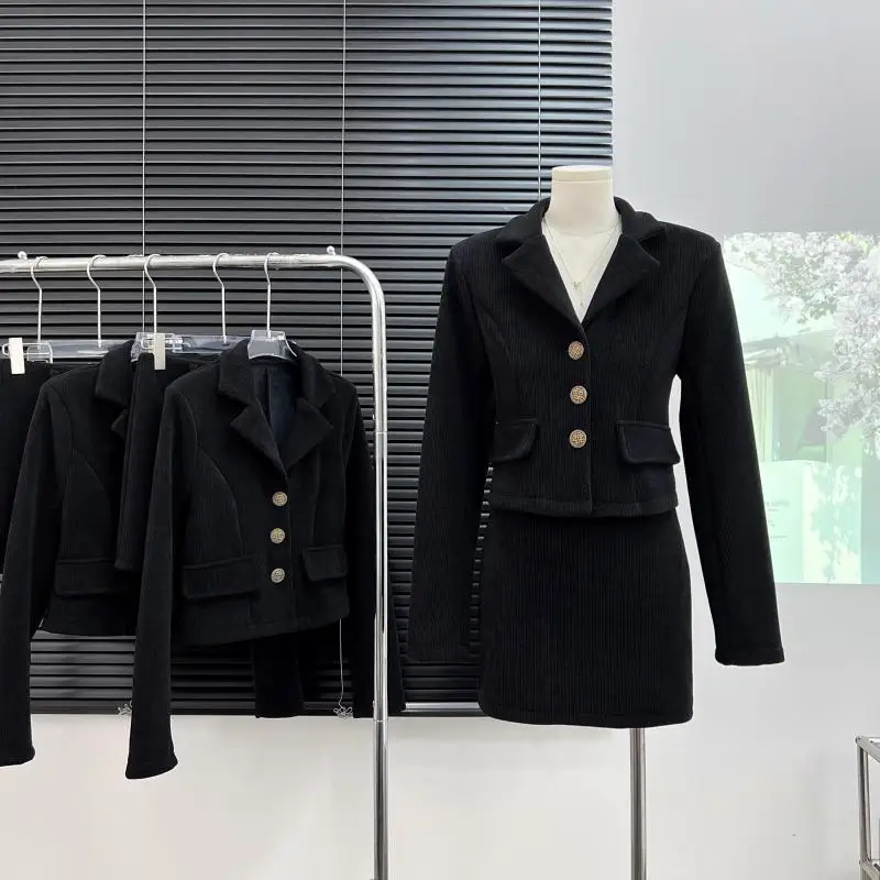 

Spring And Autumn Season Suit Women's 2025 New Fashion Single Breasted Coat Age Reduced Two-piece Set Elegant Female Skirt