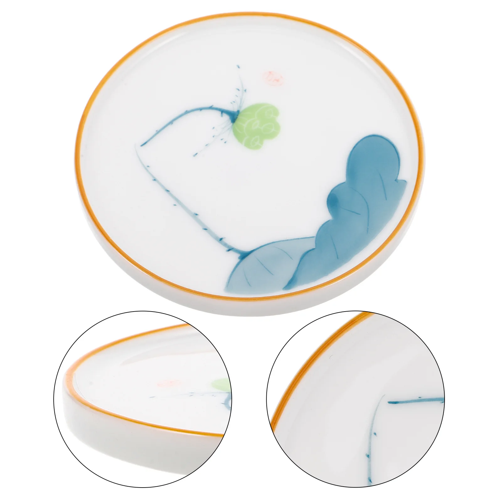 

Vintage Ceramic Blue and White Hand Painted Coaster Heat Resistant Tea Cup Mat Coffee Table Dining Desk Decorative Table