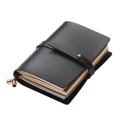 Soft PU Leather A5 Notebook Passport Style Solid Color Creative Fresh Loose-Leaf Notepad Student Stationery Diary Book 135x105mm