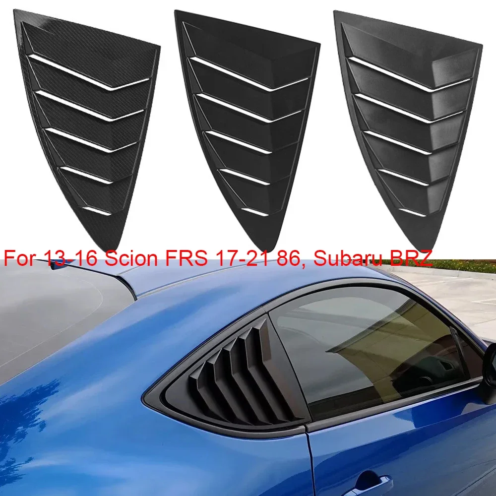 Car Rear Window Blinds Side Tuyere Louvers Vent Behind Shutters Decoration Stickers For 2012-2018 Subaru BRZ Toyota GR86 17-21