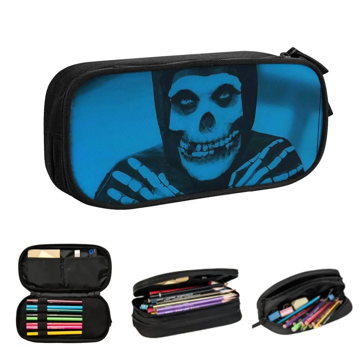 

Misfits Skull Pencil Cases for Student School Pen Box Pencil Bag Big Capacity Pencil Pouch Pen Holder
