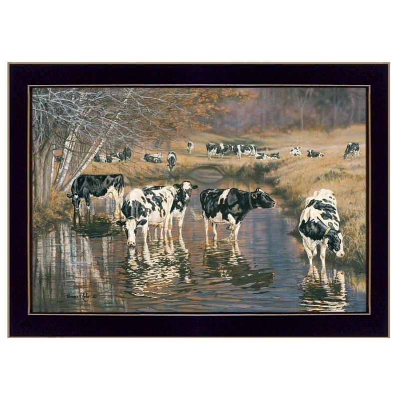 

Fall Reflections Holsteins River Framed Print Black Frame Ready to Hang