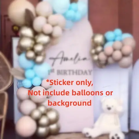 Klistermärken för babyfödelsedagsfest, skyltar, anpassade texter, stora bakgrunder, vinyldekaler, välkomstdekaler, födelsedagsfest, personliga dekaler, konst 10 best sales tapet för babyrummet - №8