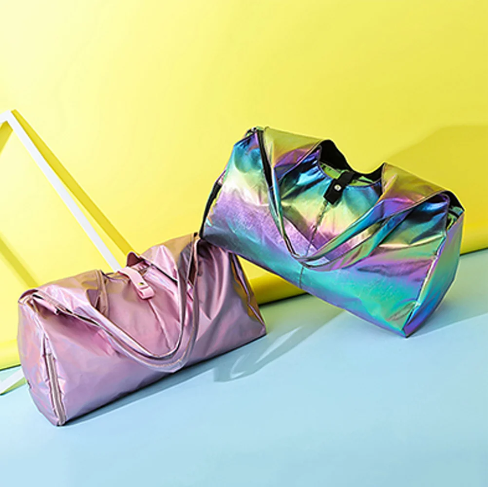 Large Pink Waterproof Sports Gym Bag Travel Yoga Shoulder Bag with Shoes Compartment Dry Wet Separation Fitness Training