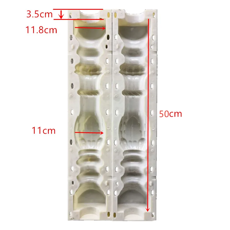 Plastikowa betonowa prefabrykowata tralka, klasyczna balustrada do formowania kolumn ogrodzeniowych, trwały balkon, kształt butelki, H 50cm/ 19.69in