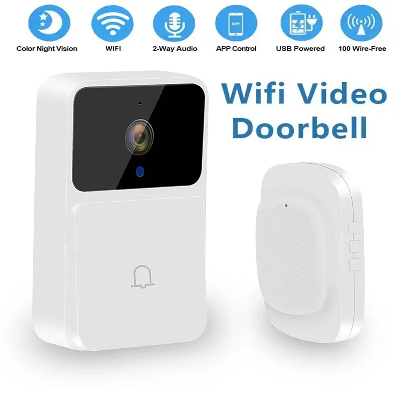 

WIFI видео дверной звонок камера ночного видения HD беспроводной умный дом безопасность аккумуляторный дверной звонок двусторонний домофон изменение голоса для дома