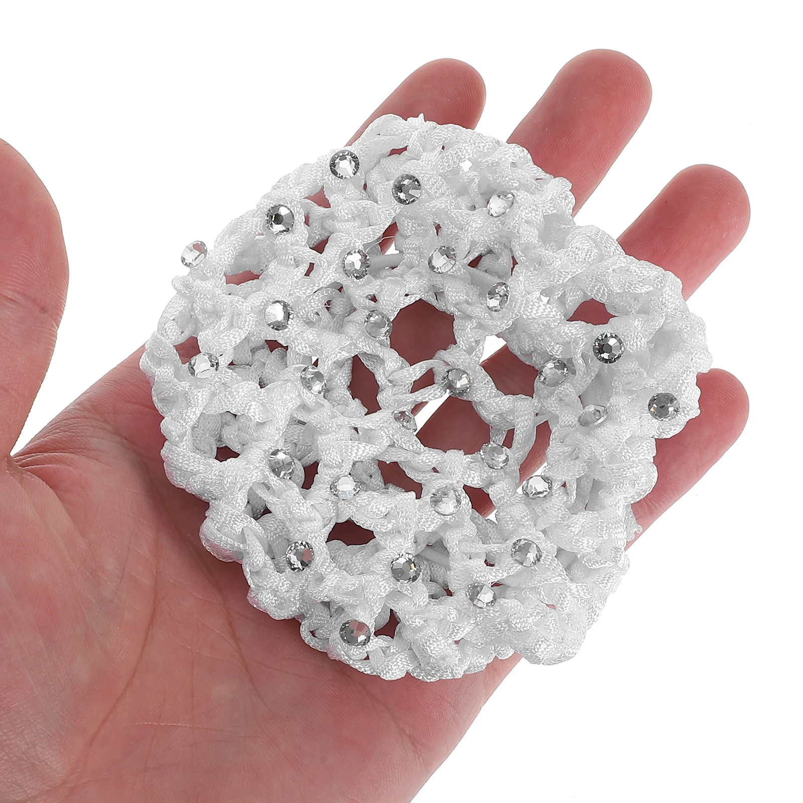 

Эластичная сетка для волос с жемчужным декором, вязаная вручную, для пучков - повседневная, для медсестер, поваров, танцовщиц, невест, женские аксессуары