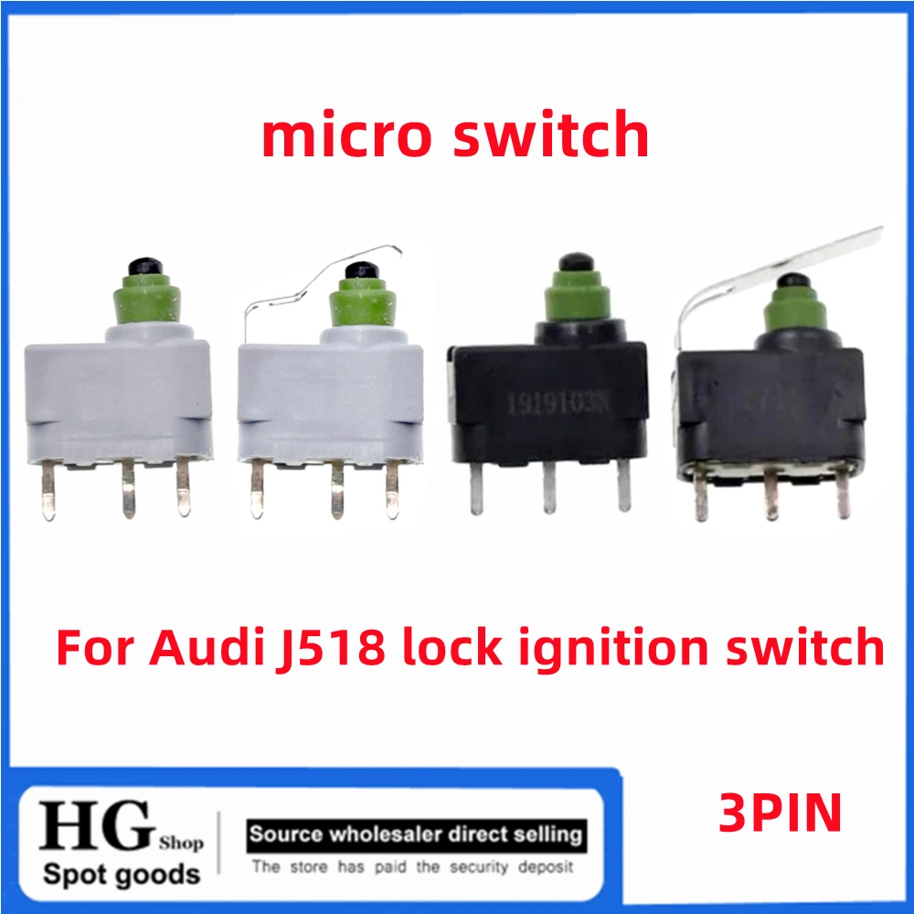 Impermeável e Dustproof interruptor de ignição para Audi, Substitua A6L Q7 Lock, toque no botão para mover o interruptor do carro, 5pcs, J518