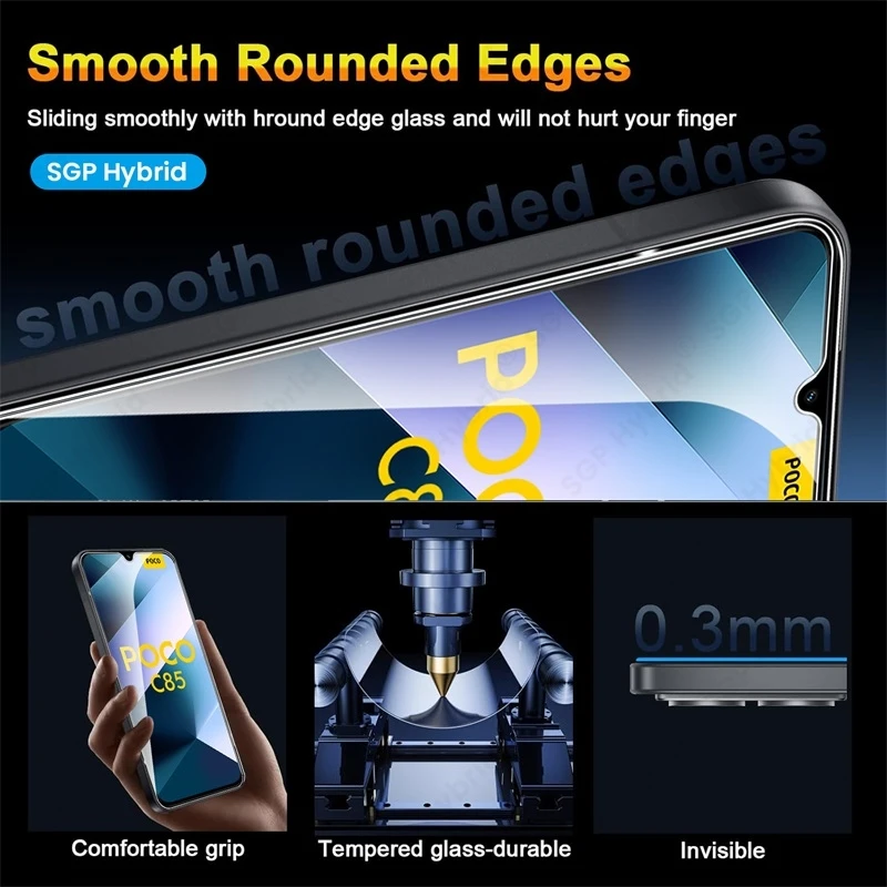 3 قطعة 9H الزجاج ل Poco C85 4G العالمي/الأوروبي زجاج واقي على ليتل Poco PocoC85 C 85 85C 4G واقي للشاشة فيلم المقسى #5
