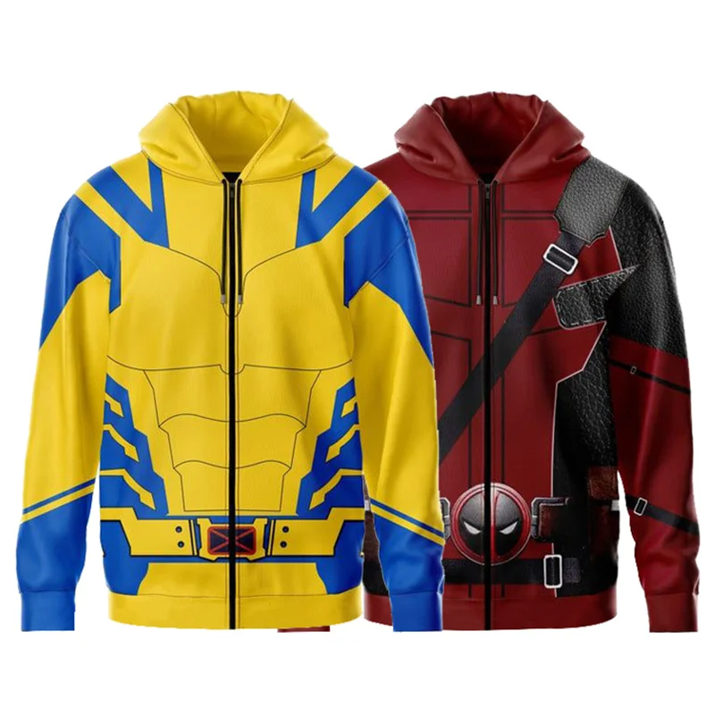 Superhero Wolverine Dead Pool Cosplay Hoodie Jacket Casual Tracksuit Autumn Spring Pullover Oversize Tops Sweatshirt Streetwear