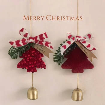 1pc Christmas Tree Hanging Bell Decorative Doorbell Christmas Wind Chime Gift Suitable…