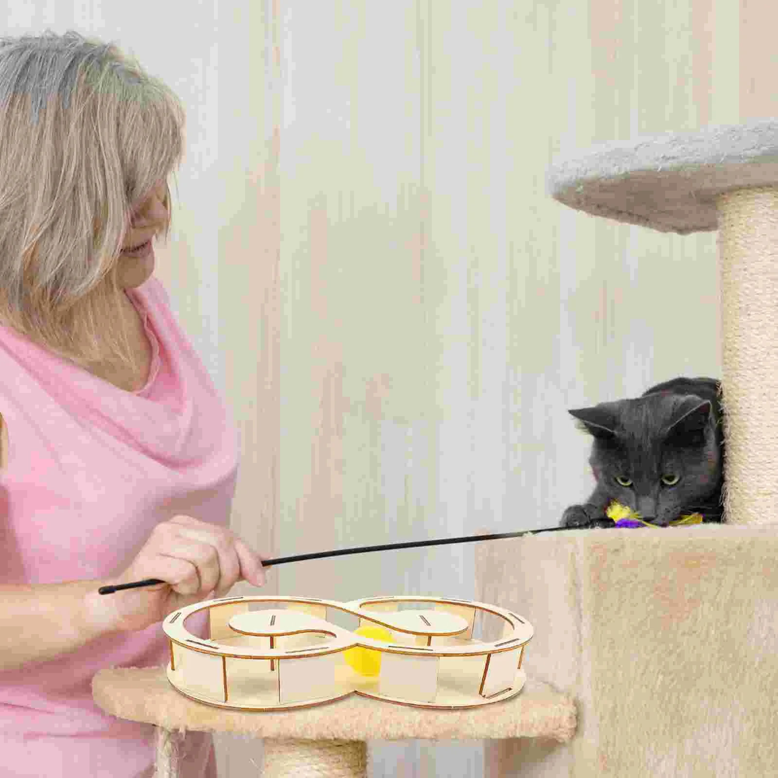 Cat Toy Indoor Interactive Wands Teasing Plaything Tiny Cats Toys Amusement Track Kitten Outdoor Set