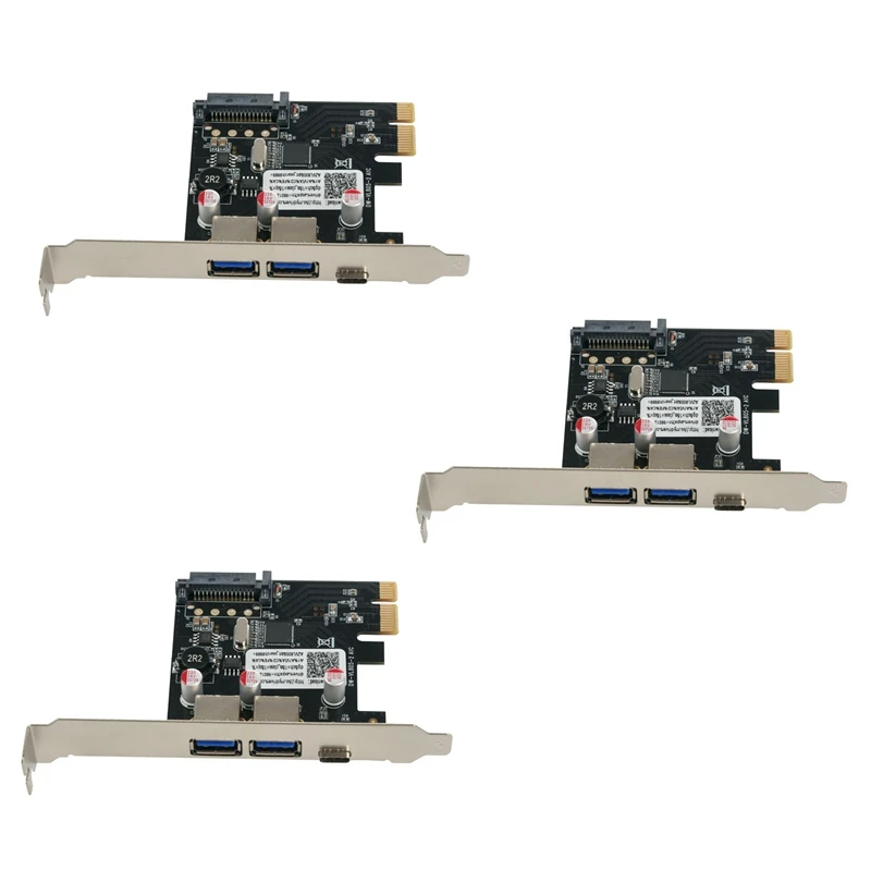 

3X USB 3.1 Type C Pcie Expansion Card PCI-E To 1 Type C And 2 Type A 3.0 USB Adapter PCI Express Controller Hub