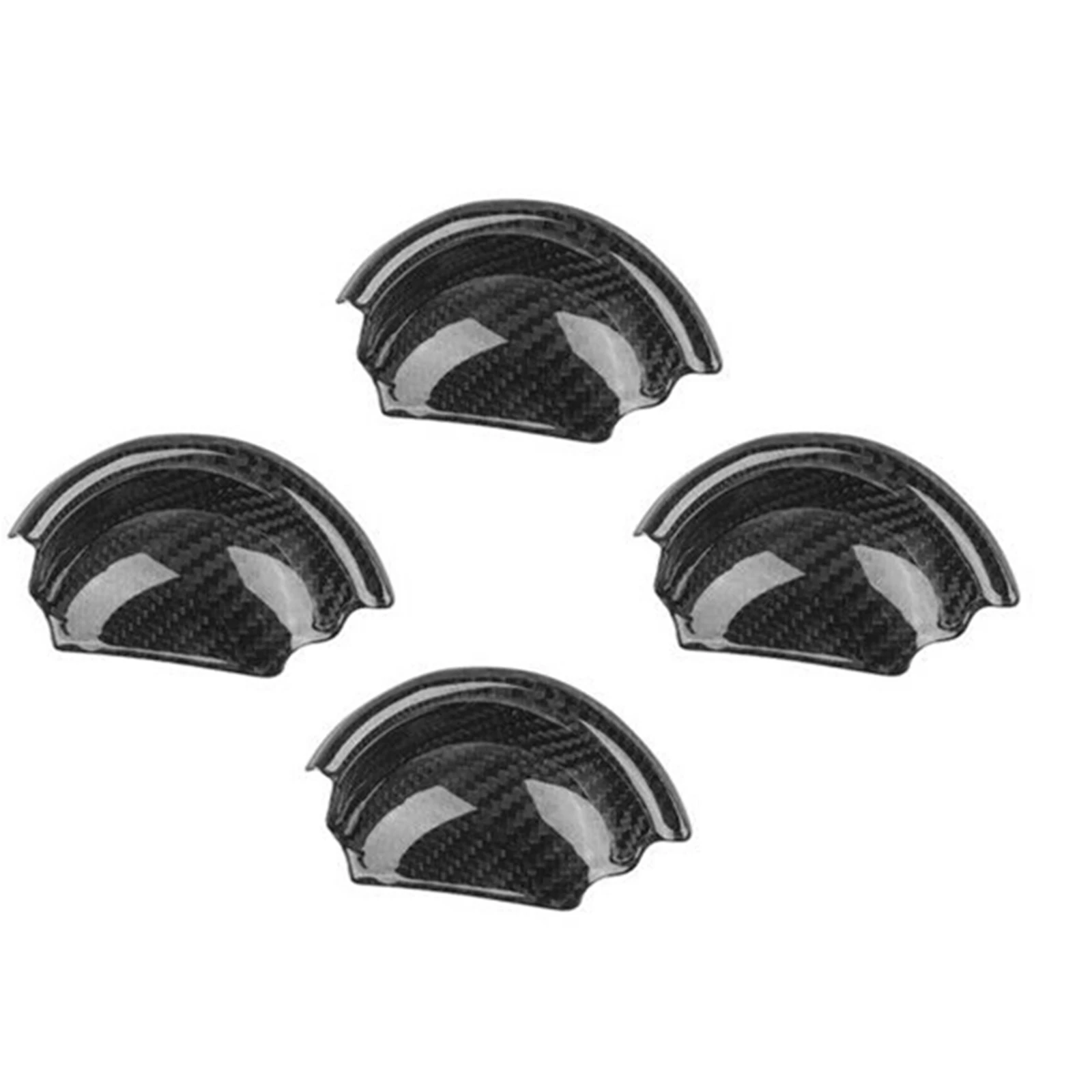 4PCS Carbon Fiber Car Interior Door Knob Bowl Cover Sticker Strip Decor For Mini Cooper Clubman F54 F55 F56 F60 2014-2022