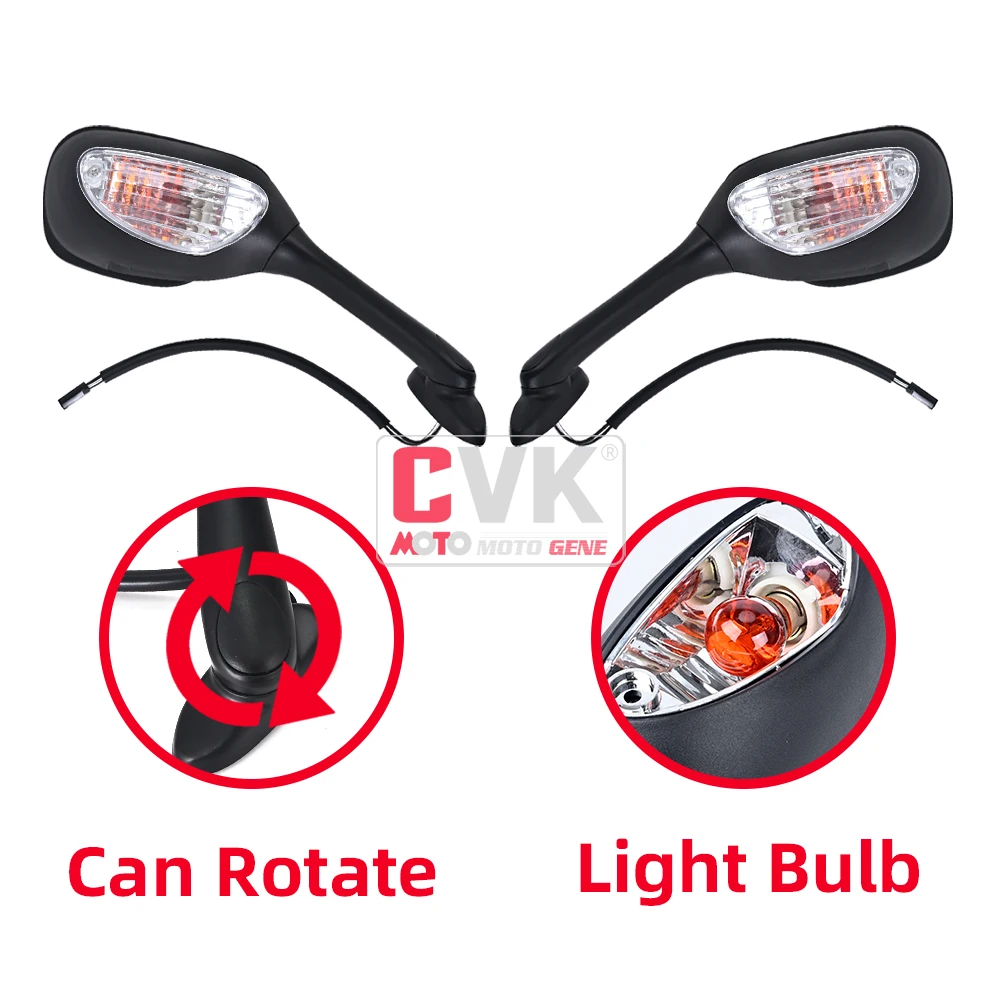Cvk Spiegels Achteruitkijkspiegel Omgekeerde Met Licht Voor Suzuki GSXR600 GSXR750 GSXR1000 K5 K6 K7 K8 2005 2006 2007 2008 2009 2010