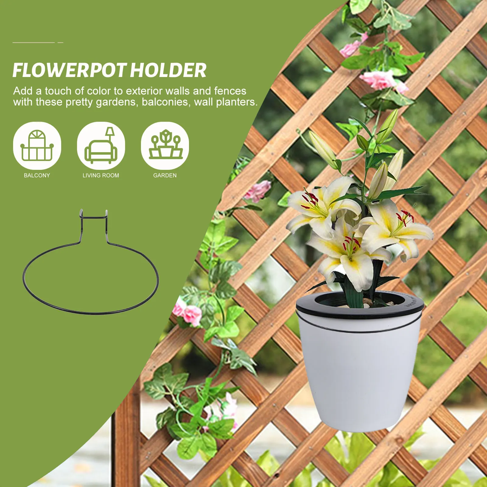 

2Pcs Wall Hanging Flower Pot Shelf Durable Iron Vertical Gardening Planter Stand Home Balcony Garden Living Room Decor Flowerpot