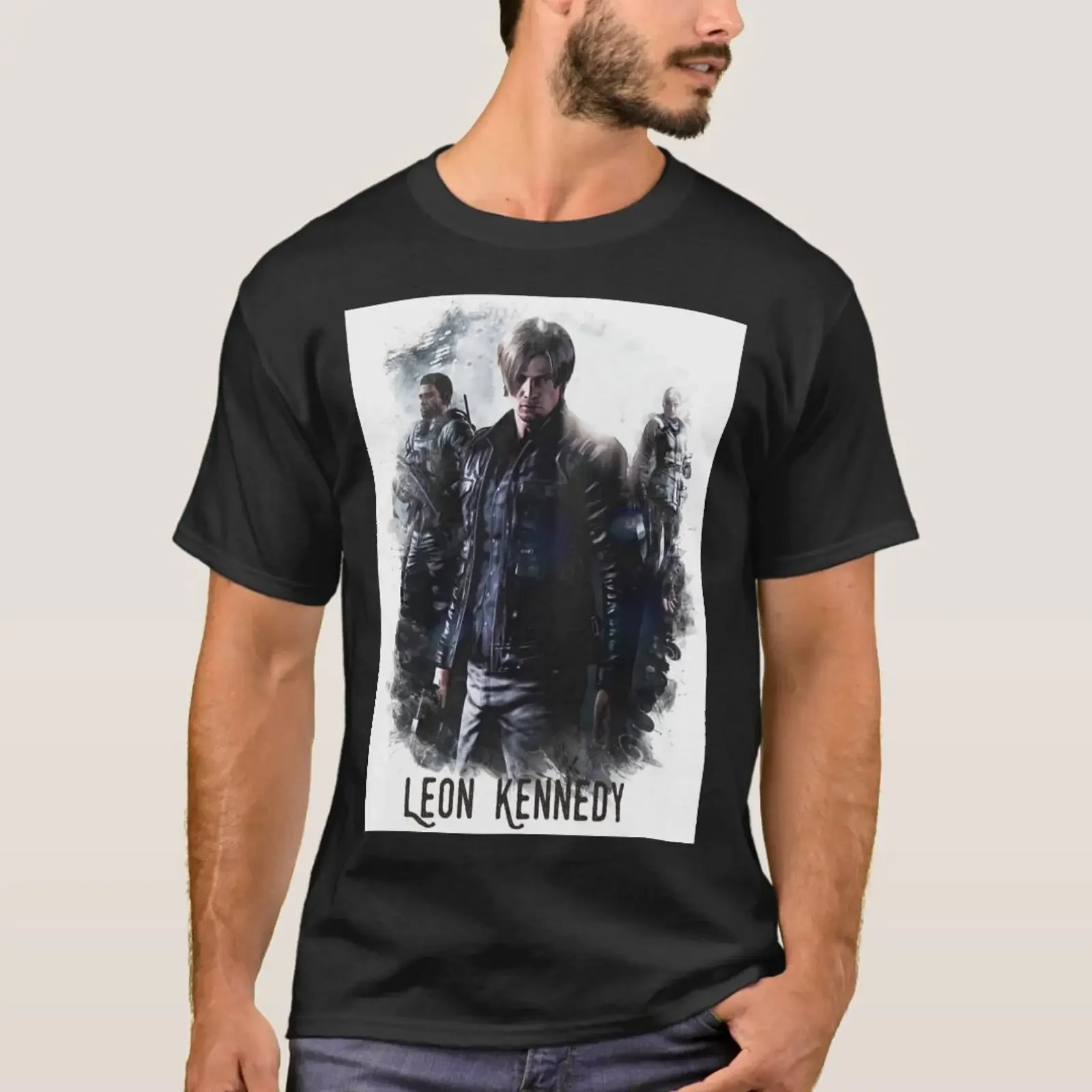 T-shirt Leon S Kennedy vintage, vêtements de créateur délavés, décontracté, respirant, graphique, confortable, doux, mode homme, unisexe