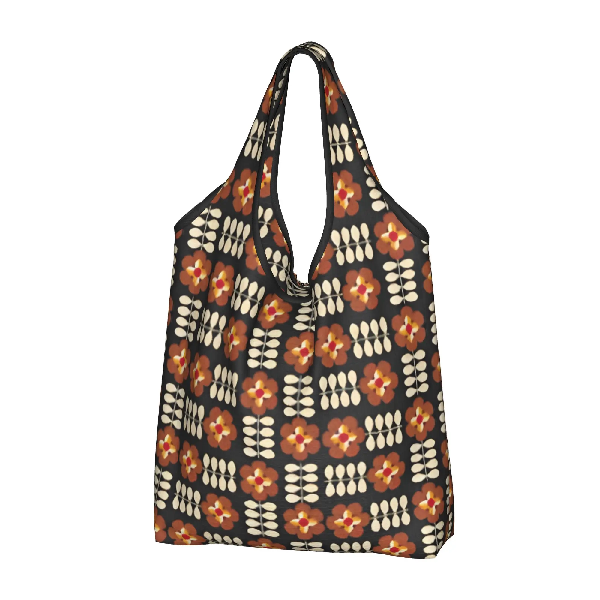 sacola-de-compras-orla-kiely-flowers-linda-sacola-de-ombro-geometrica-marrom-amarela-vermelha-creme-e-preta-bolsa-de-mao