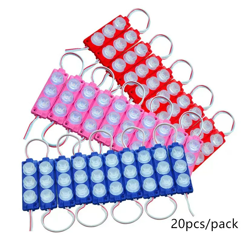 

20 шт./лот, светодиодный модуль COB с линзой, водонепроницаемый, для подсветки вывесок и объемных букв, DC12V 3W, IP68