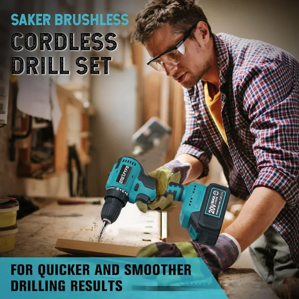 Imagem -06 - Brushless Electric Impact Drill Chave de Fenda sem Fio Bateria de Lítio Recarregável Chave de Fenda Ferramentas para Makita 18v 10 mm