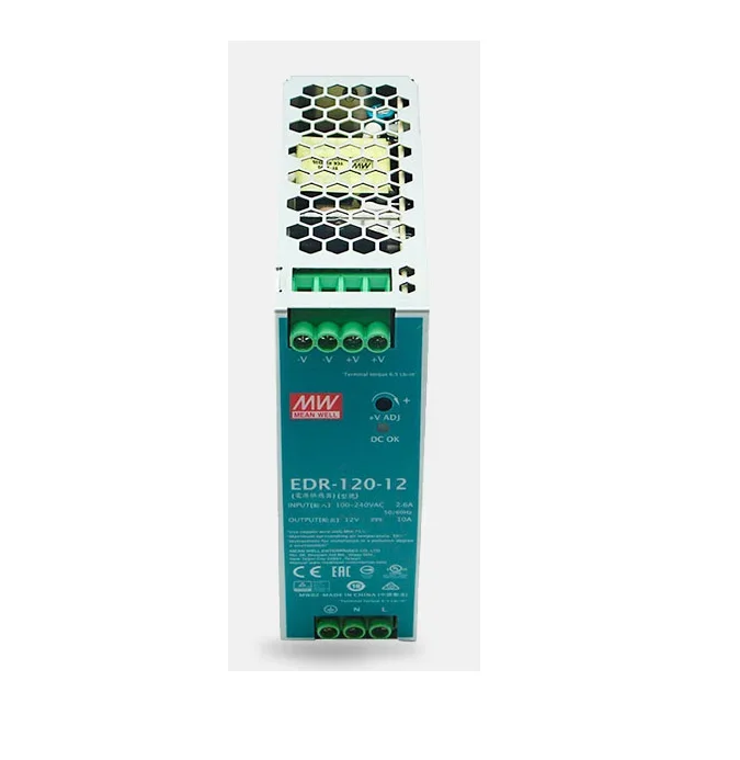 

2026 Mean Well EDR-120-12 Ultra-Slim Step Shape DIN Rail Ac-dc Switching Power Supply 12V 120W 10A
